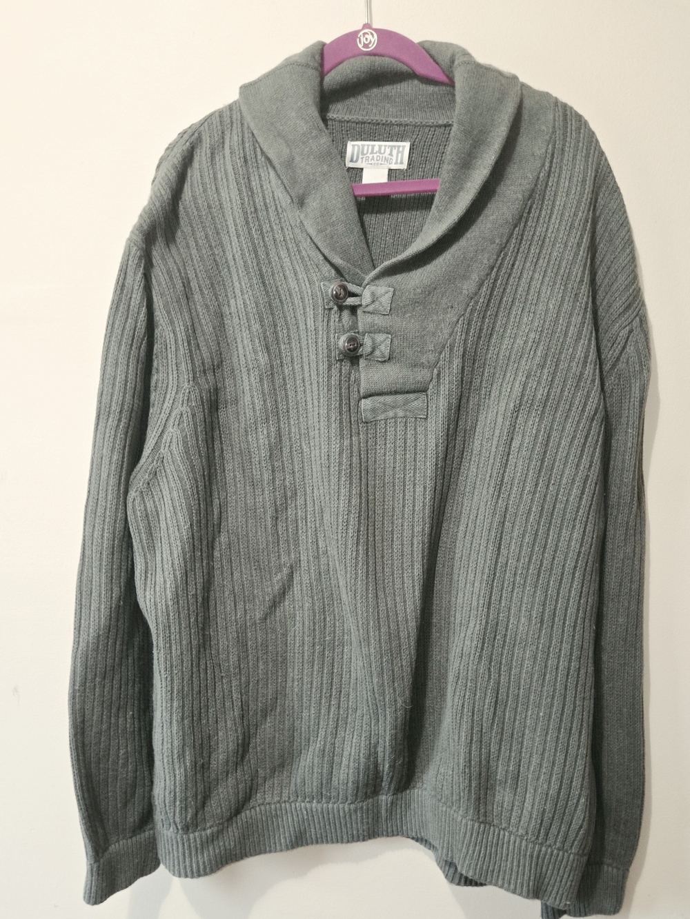 Duluth Trading Co Men's Ribbed Shawl-Collar Sweater - Hunter Green